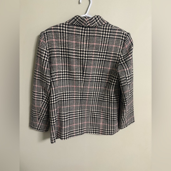 Talbots Wool Classic Houndstooth Blazer Old Money Classic Office Petite Size 10 - Picture 2 of 7